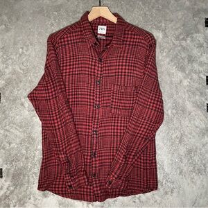 Zara Red  Flannel Plaid Shirt Men’s Size Medium Relaxed Fit